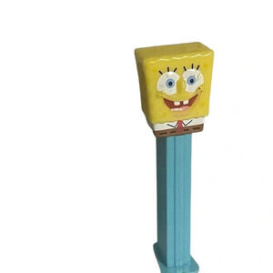 Pez Dispenser 2004 Viacom Sponge Bob Square Pants Blue Body Footed 4 7/8 Hungary